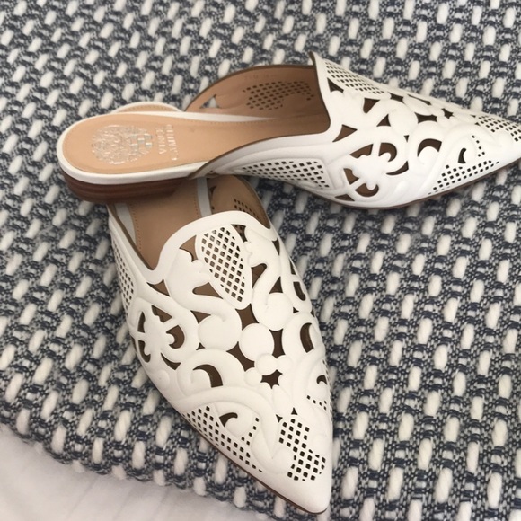 vince camuto white mules